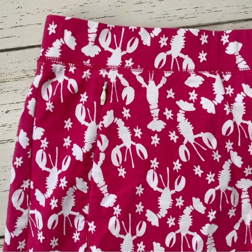 Talbots Pink Lobster Novelty print skirt skort size L